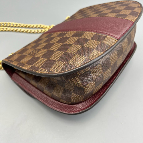 Louis Vuitton Cuir Taurillon Wight Damier Ebene Brown