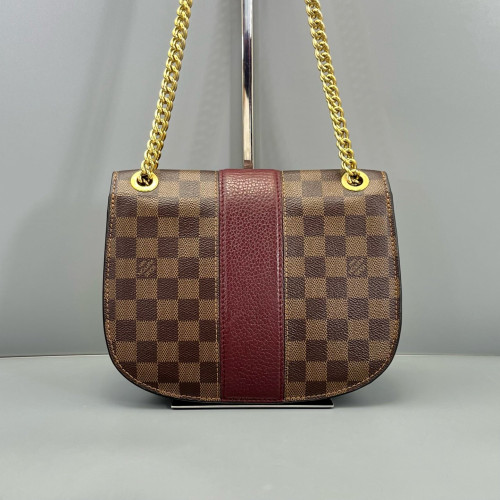 Louis Vuitton Cuir Taurillon Wight Damier Ebene Brown