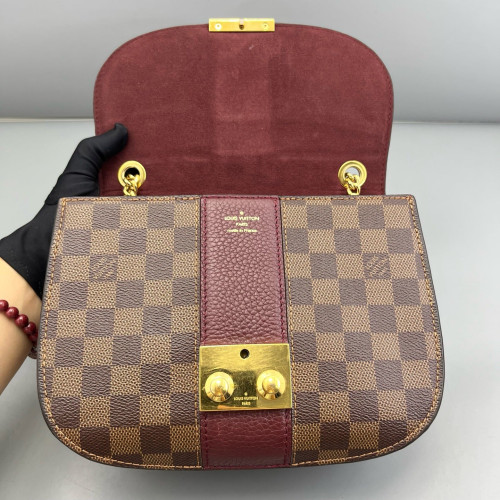Louis Vuitton Cuir Taurillon Wight Damier Ebene Brown