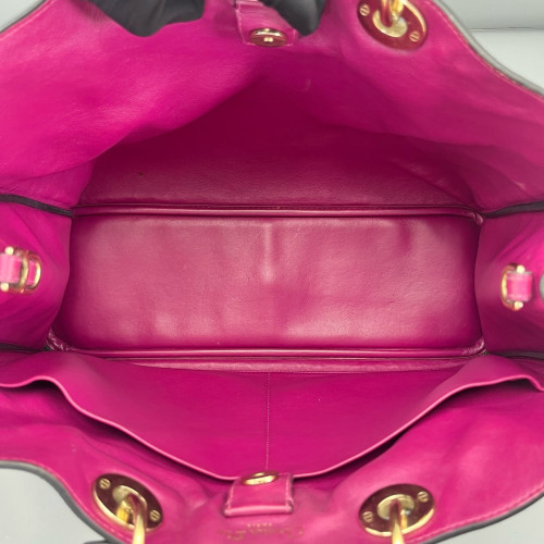 Dior Large Diorissimo Tote Grained Calfskin Black Magenta
