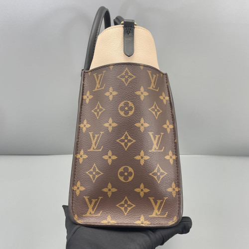 Louis Vuitton On My Side MM Monogram Calfskin Beige Black Brown