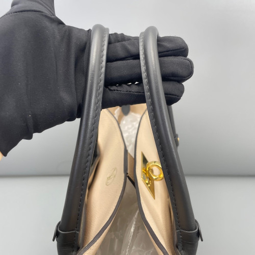 Louis Vuitton On My Side MM Monogram Calfskin Beige Black Brown