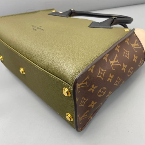 Louis Vuitton On My Side MM Monogram Calfskin Beige Black Brown