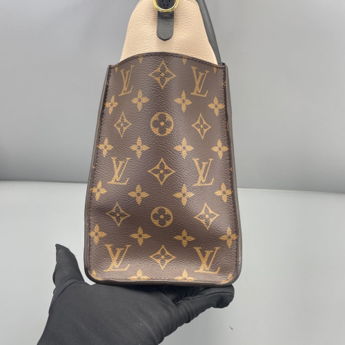 Louis Vuitton On My Side MM Monogram Calfskin Beige Black Brown
