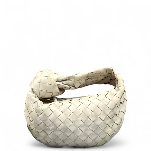 Bottega Veneta Mini Jodie Calfskin Intrecciato White