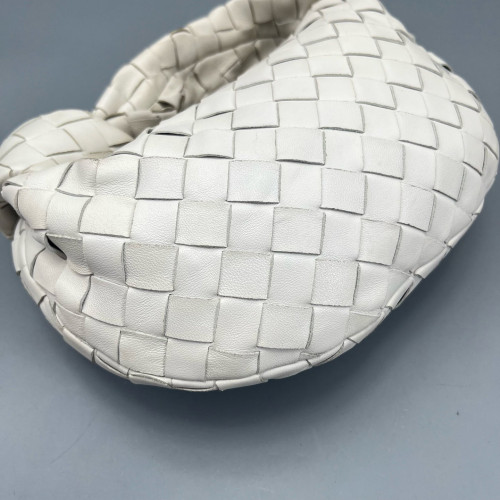 Bottega Veneta Mini Jodie Calfskin Intrecciato White