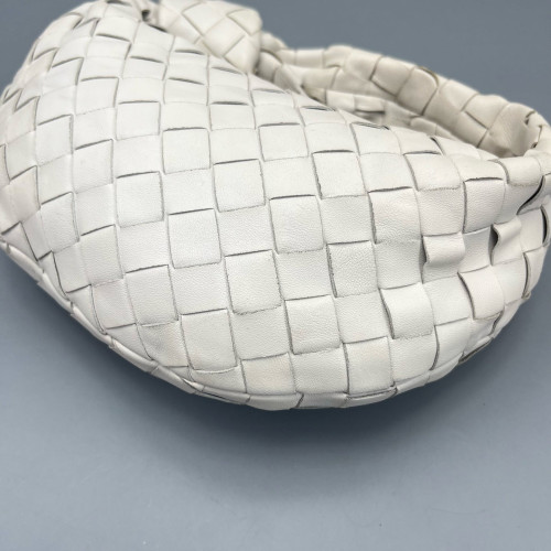 Bottega Veneta Mini Jodie Calfskin Intrecciato White