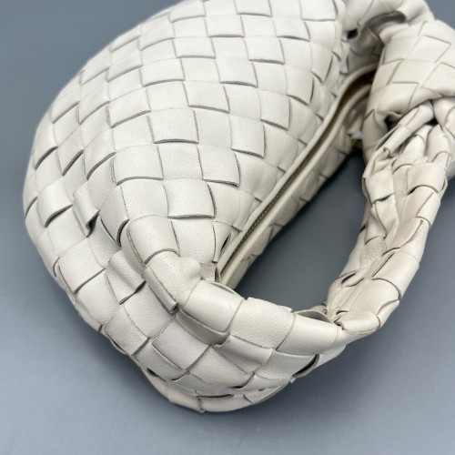Bottega Veneta Mini Jodie Calfskin Intrecciato White