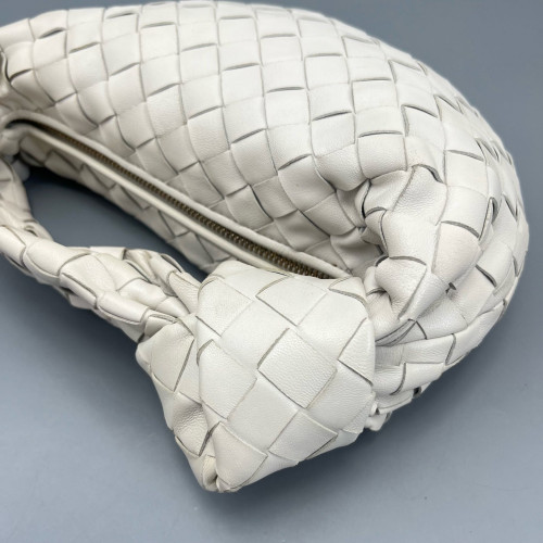 Bottega Veneta Mini Jodie Calfskin Intrecciato White