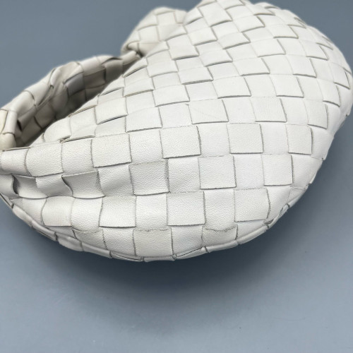 Bottega Veneta Mini Jodie Calfskin Intrecciato White