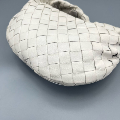 Bottega Veneta Mini Jodie Calfskin Intrecciato White