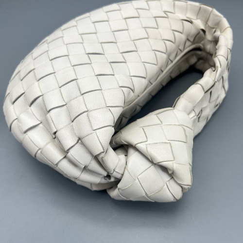 Bottega Veneta Mini Jodie Calfskin Intrecciato White