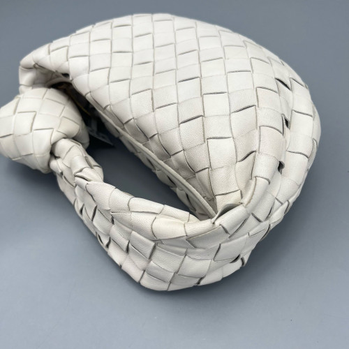 Bottega Veneta Mini Jodie Calfskin Intrecciato White