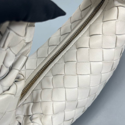 Bottega Veneta Mini Jodie Calfskin Intrecciato White
