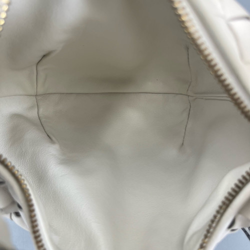 Bottega Veneta Mini Jodie Calfskin Intrecciato White