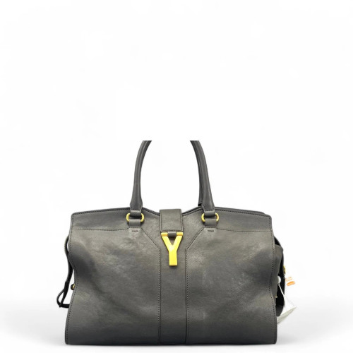 Yves Saint Laurent Medium Cabas Chyc Calfskin Grey