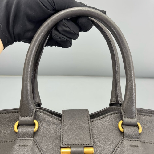 Yves Saint Laurent Medium Cabas Chyc Calfskin Grey