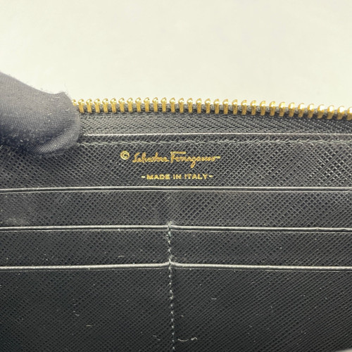Salvatore Ferragamo Continental Wallet Saffiano Calfskin Black Salvatore Ferragamo Continental Wallet Saffiano Calfskin Black