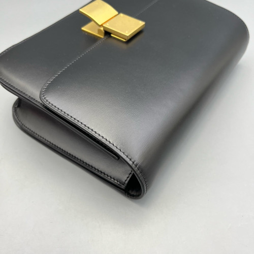 Celine Medium Classic Box Shiny Calfskin Black