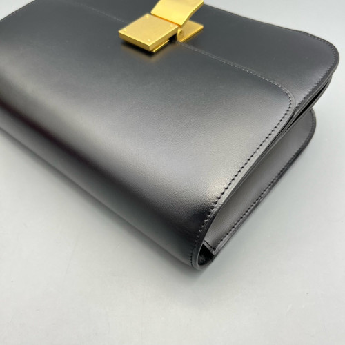 Celine Medium Classic Box Shiny Calfskin Black