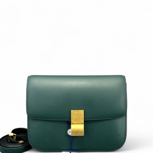 Celine Medium Classic Box Smooth Calfskin Dark Green