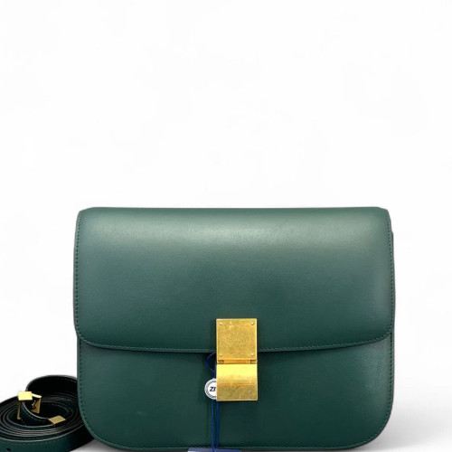 Celine Medium Classic Box Smooth Calfskin Dark Green