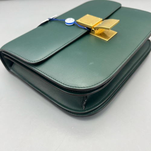 Celine Medium Classic Box Smooth Calfskin Dark Green
