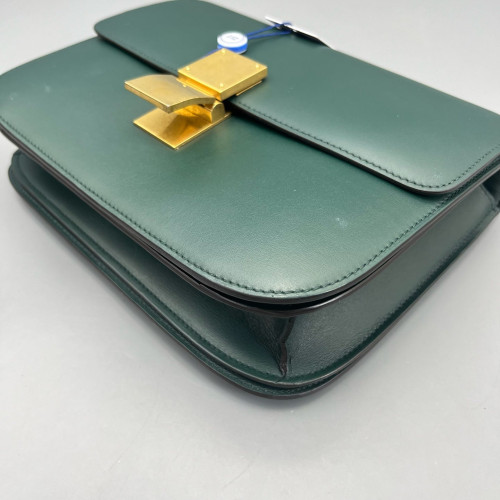 Celine Medium Classic Box Smooth Calfskin Dark Green