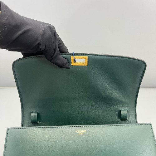 Celine Medium Classic Box Smooth Calfskin Dark Green