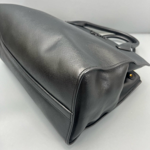 Prada Large Monochrome Tote Saffiano Calfskin Black