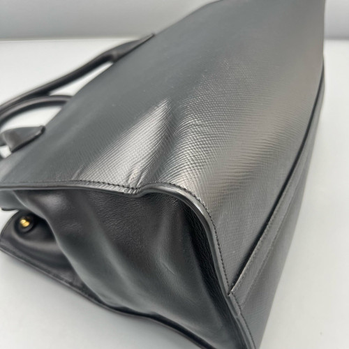 Prada Large Monochrome Tote Saffiano Calfskin Black