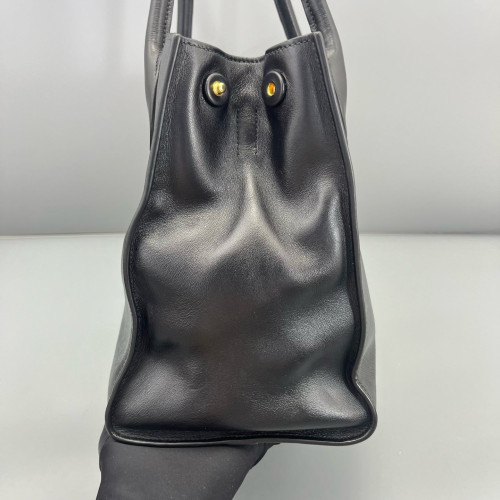 Prada Large Monochrome Tote Saffiano Calfskin Black