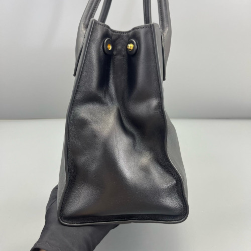Prada Large Monochrome Tote Saffiano Calfskin Black