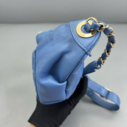 Chanel Quilted Waist Bag Lambskin Blue