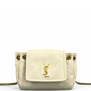 Yves Saint Laurent Mini Nolita Shoulder Bag Calfskin White