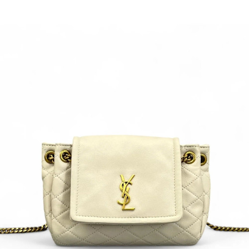 Yves Saint Laurent Mini Nolita Shoulder Bag Calfskin White Yves Saint Laurent Mini Nolita Shoulder Bag Calfskin White
