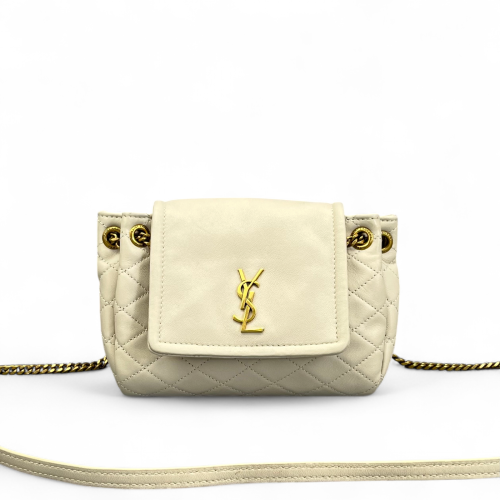 Yves Saint Laurent Mini Nolita Shoulder Bag Calfskin White Yves Saint Laurent Mini Nolita Shoulder Bag Calfskin White