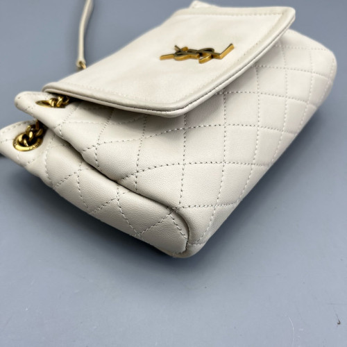 Yves Saint Laurent Mini Nolita Shoulder Bag Calfskin White Yves Saint Laurent Mini Nolita Shoulder Bag Calfskin White