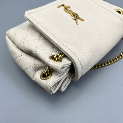 Yves Saint Laurent Mini Nolita Shoulder Bag Calfskin White Yves Saint Laurent Mini Nolita Shoulder Bag Calfskin White