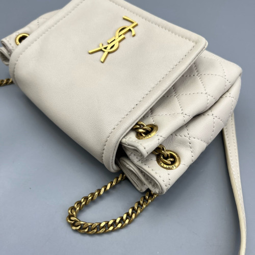 Yves Saint Laurent Mini Nolita Shoulder Bag Calfskin White Yves Saint Laurent Mini Nolita Shoulder Bag Calfskin White