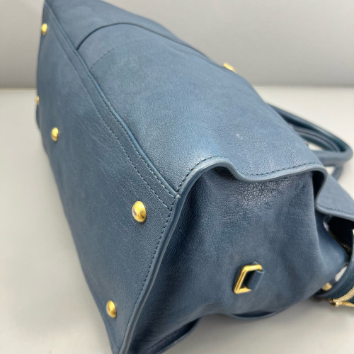 Yves Saint Laurent Medium Cabas Chyc Calfskin Blue Yves Saint Laurent Medium Cabas Chyc Calfskin Blue