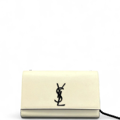 Yves Saint Laurent Medium Classic Kate Caviar White