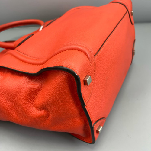Celine Medium Luggage Phantom Grained Calfskin Red Orange