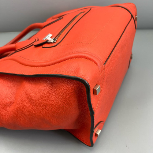 Celine Medium Luggage Phantom Grained Calfskin Red Orange