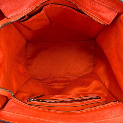 Celine Medium Luggage Phantom Grained Calfskin Red Orange