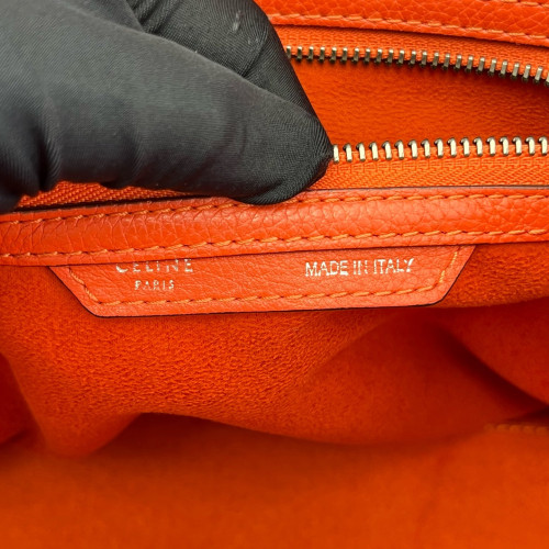 Celine Medium Luggage Phantom Grained Calfskin Red Orange