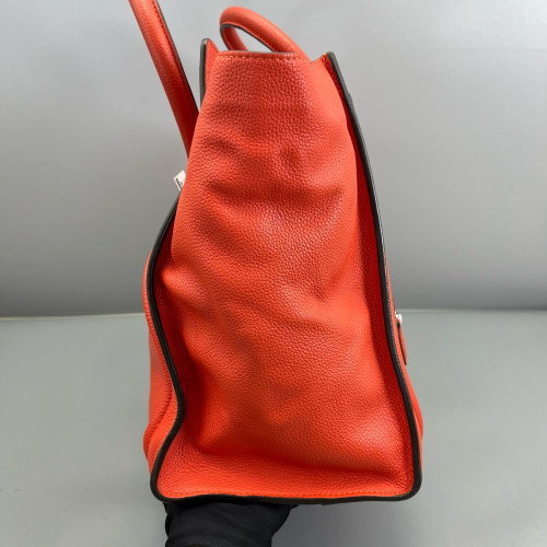 Celine Medium Luggage Phantom Grained Calfskin Red Orange