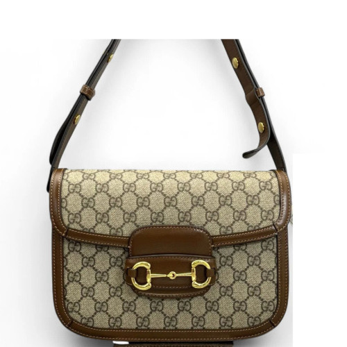 Gucci Medium Horsebit 1955 GG Supreme Monogram Tan Beige