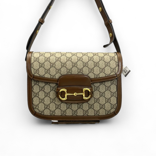 Gucci Medium Horsebit 1955 GG Supreme Monogram Tan Beige