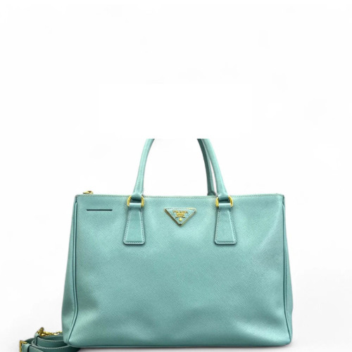 Prada Medium Galleria Double Zip Tote Saffiano Calfskin Light Blue Prada Medium Galleria Double Zip Tote Saffiano Calfskin Light Blue